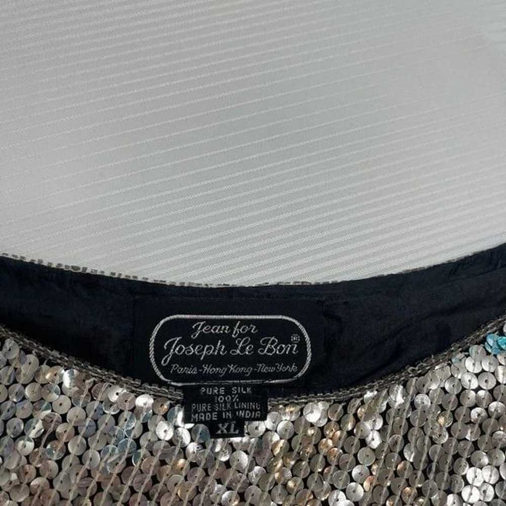 Jean For Joseph Le Bon Pure Silk Silver Sequin Vi… - image 3