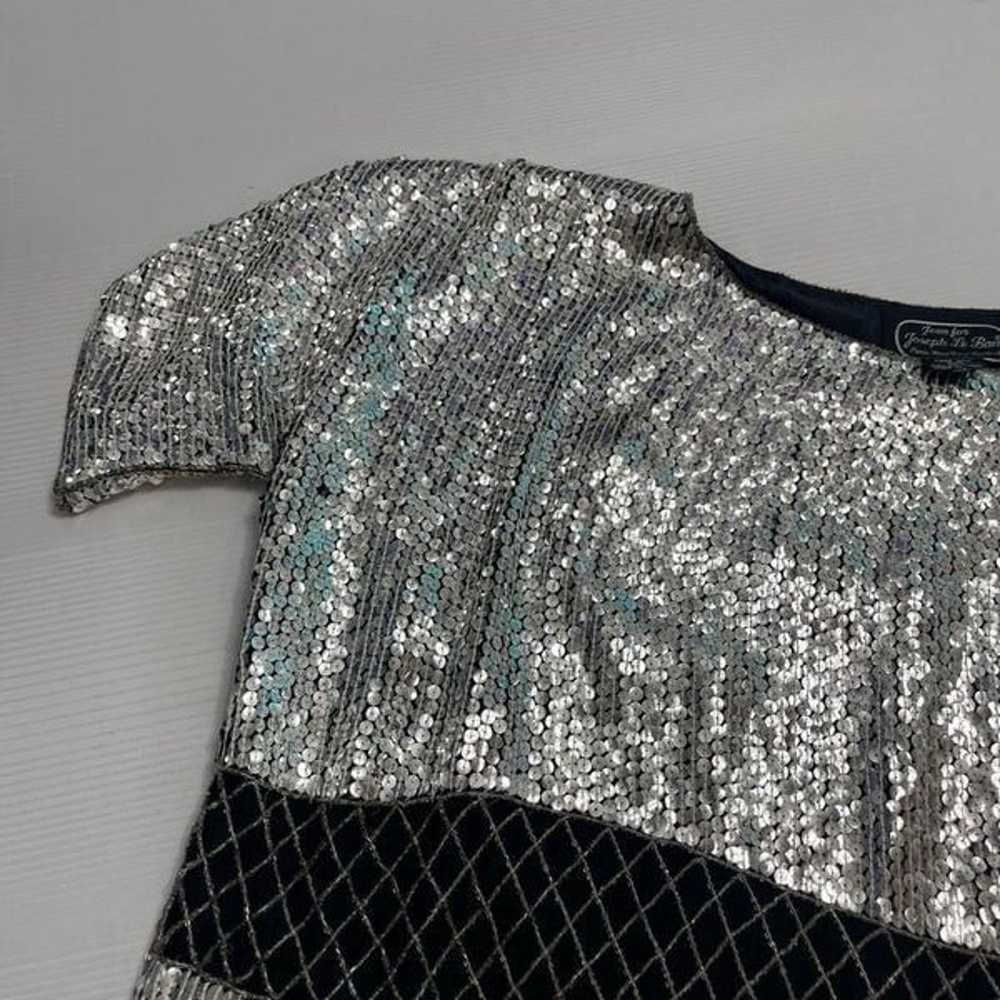 Jean For Joseph Le Bon Pure Silk Silver Sequin Vi… - image 4