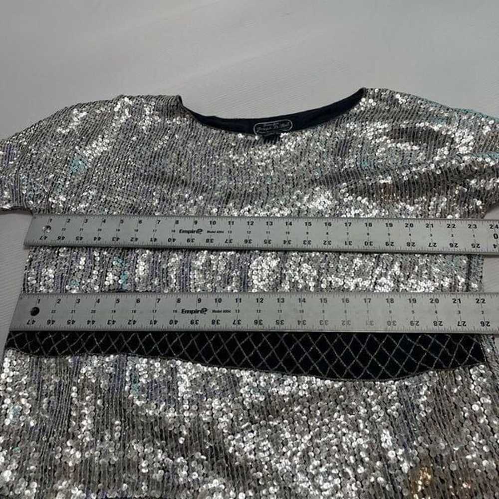 Jean For Joseph Le Bon Pure Silk Silver Sequin Vi… - image 5