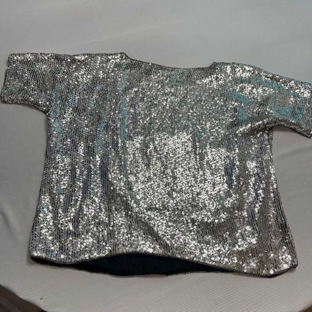 Jean For Joseph Le Bon Pure Silk Silver Sequin Vi… - image 7