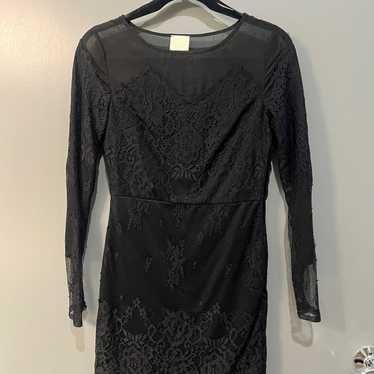 Women’s Long Sleeve Black Lace Dress