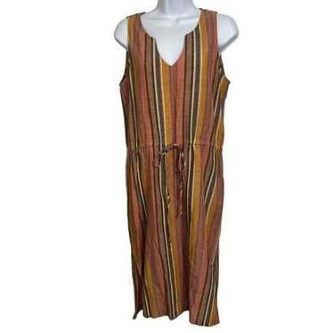 ANTHROPOLOGIE DREW Linen Blend  Striped Cinched W… - image 1