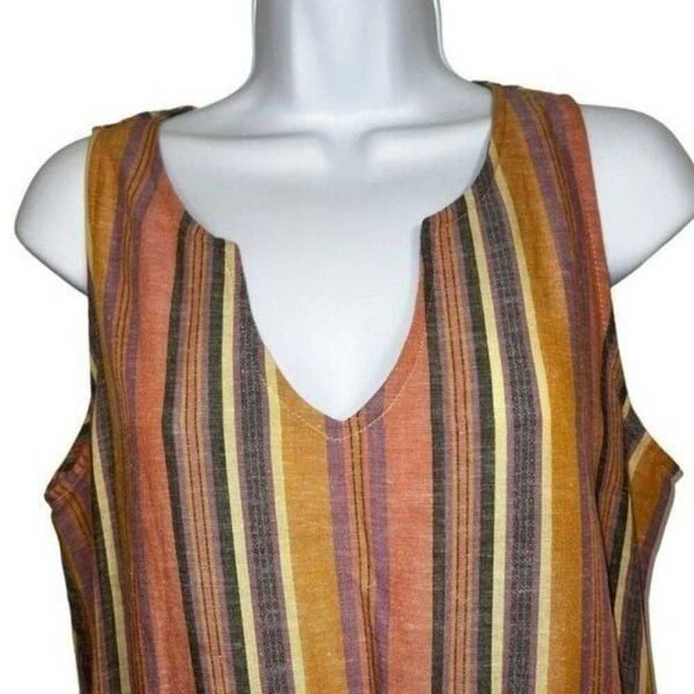 ANTHROPOLOGIE DREW Linen Blend  Striped Cinched W… - image 2