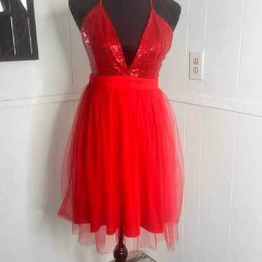 Red party dress formal - image 1