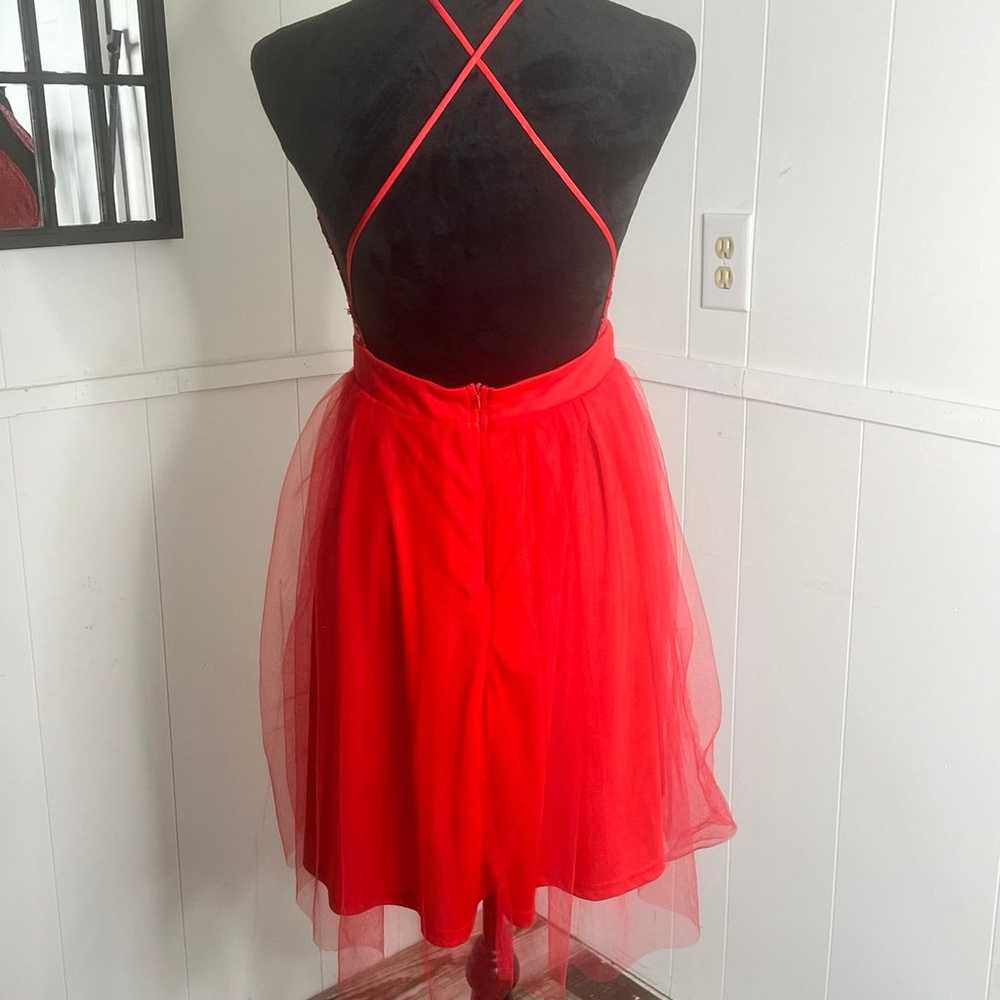 Red party dress formal - image 2