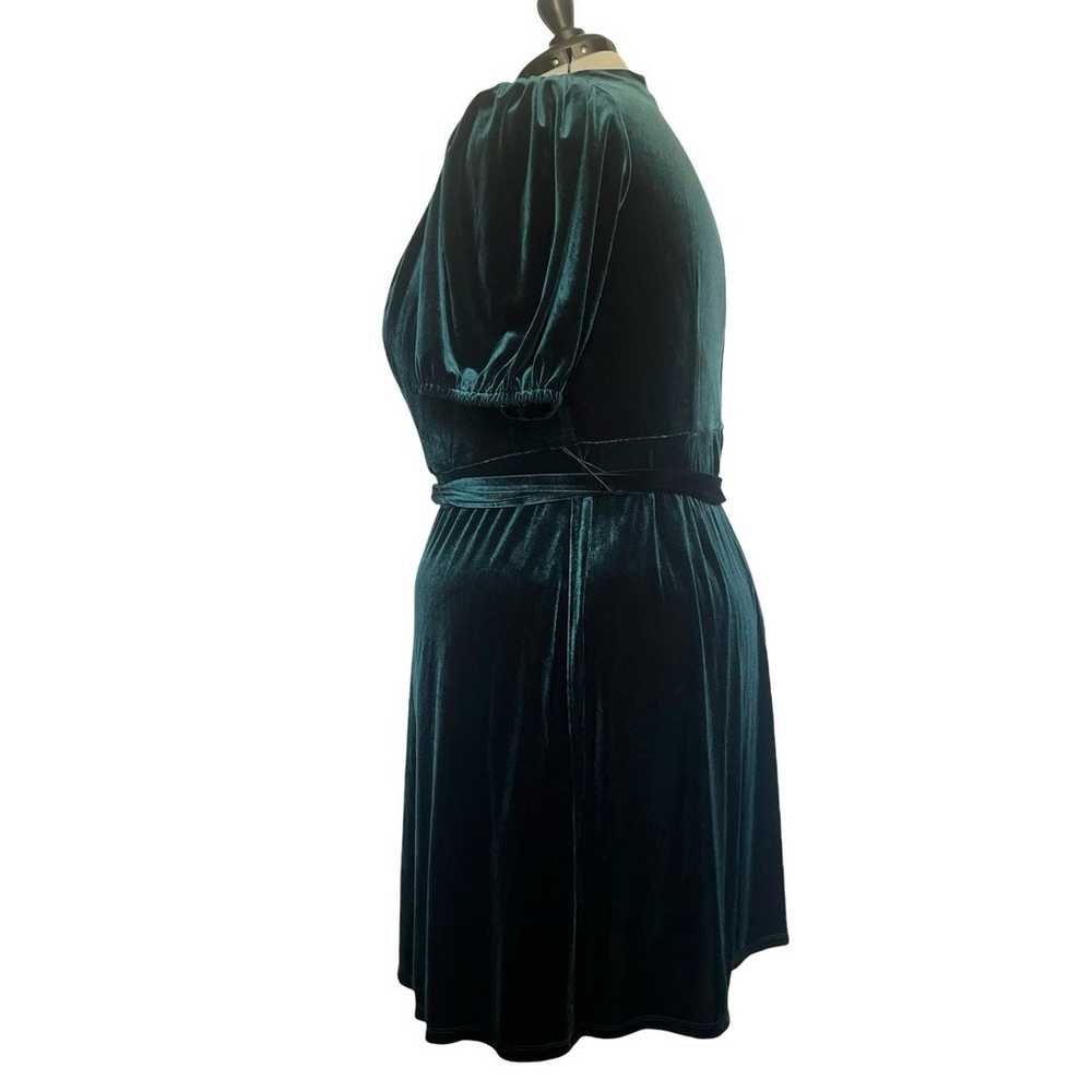 MAGGY LONDON Velvet Puff Sleeve Dress Sz 18W Dark… - image 11