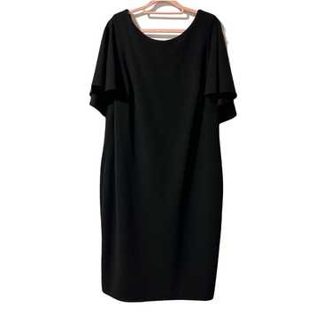 Calvin Klein Black Cape Sleeve Sheath Dress LBD S… - image 1