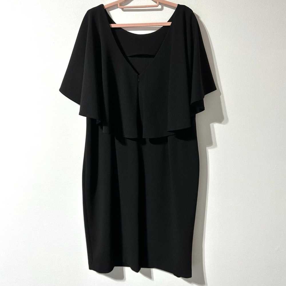 Calvin Klein Black Cape Sleeve Sheath Dress LBD S… - image 3