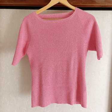 Retro short-sleeve knit in pink - image 1