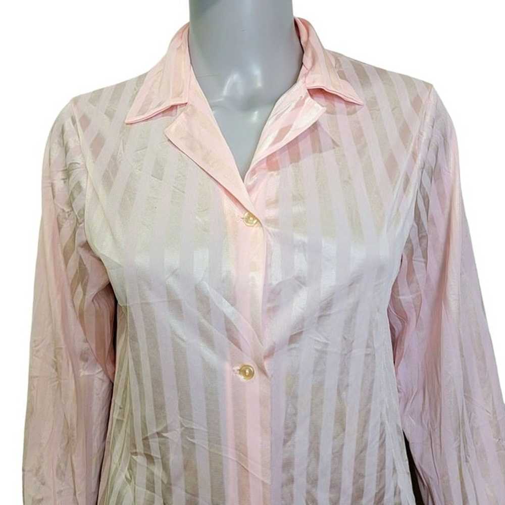 Sears Vintage 70s Nylon Blouse Women Medium 8 10 … - image 1