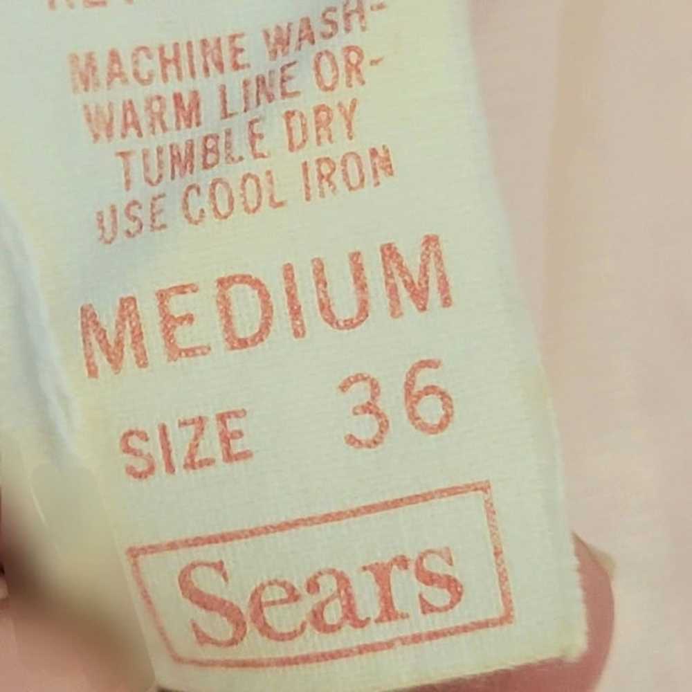 Sears Vintage 70s Nylon Blouse Women Medium 8 10 … - image 4