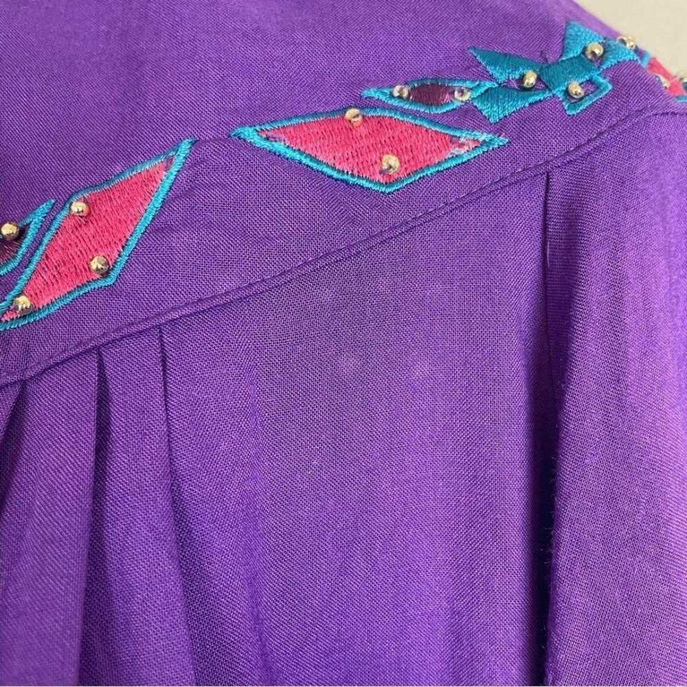 Vintage Wranglers Top Western Embroidery Purple M… - image 10