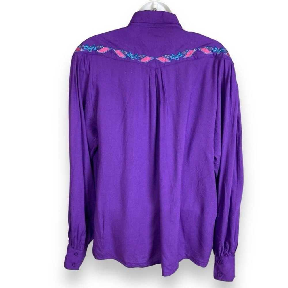 Vintage Wranglers Top Western Embroidery Purple M… - image 3