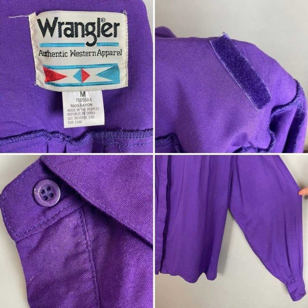 Vintage Wranglers Top Western Embroidery Purple M… - image 4