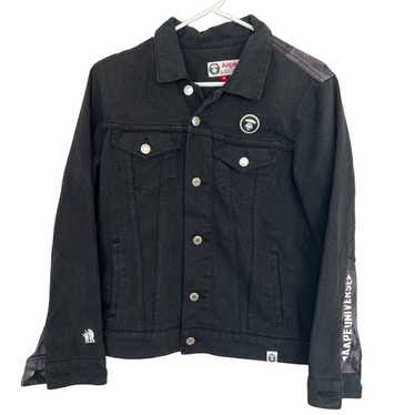 Bape AAPE by a bathing ape-Jacket Black Denim Emb… - image 1