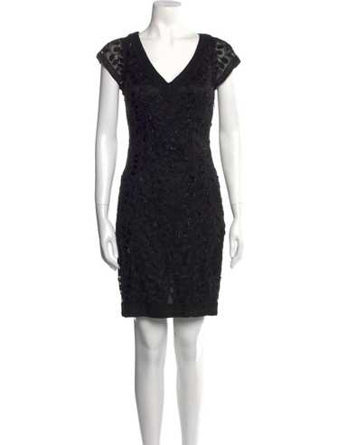 Sue Wong Sheath Dress Black Beaded & Embroidered … - image 1