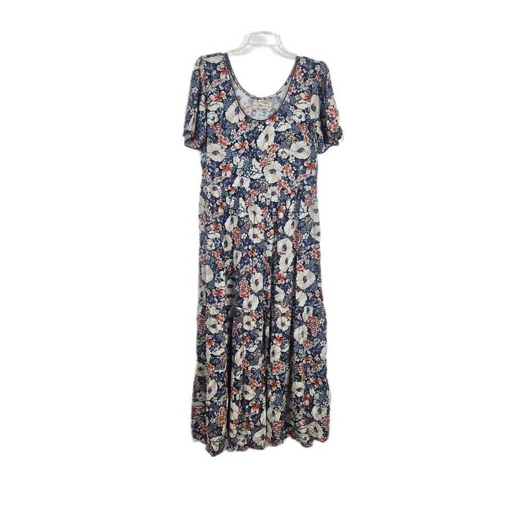 Natural Life Tiered Maxi Dress Scoop Neck Floral … - image 1