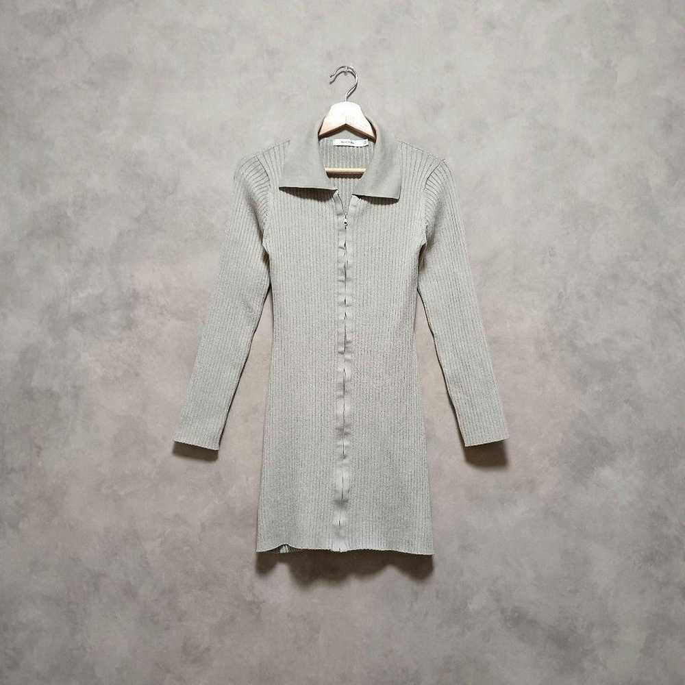 23AW Moussy ZIP UP LS MINI Dress with Collared Kn… - image 12