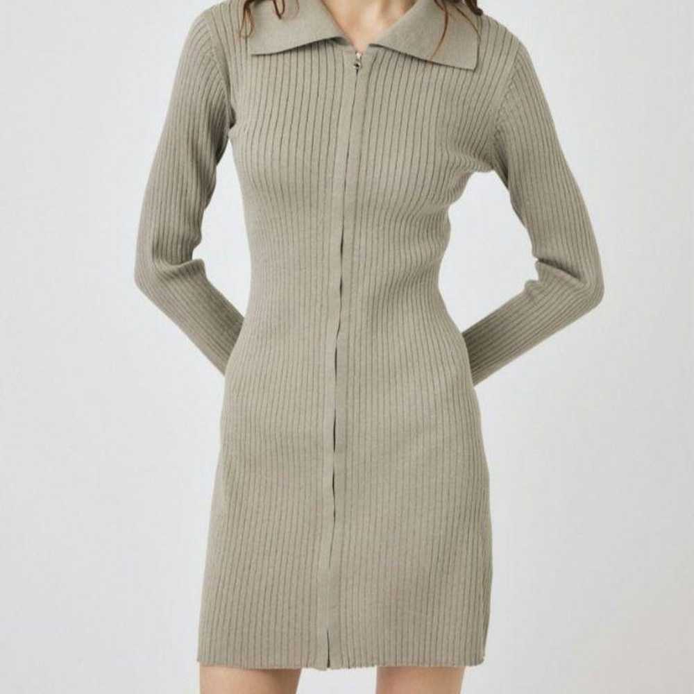 23AW Moussy ZIP UP LS MINI Dress with Collared Kn… - image 6