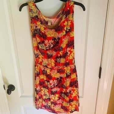 Banana Republic red and orange tropical Print slee