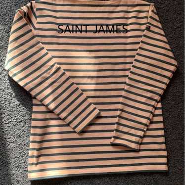 SAINT JAMES Long Sleeve Striped T-Shirt - Pink Gr… - image 1