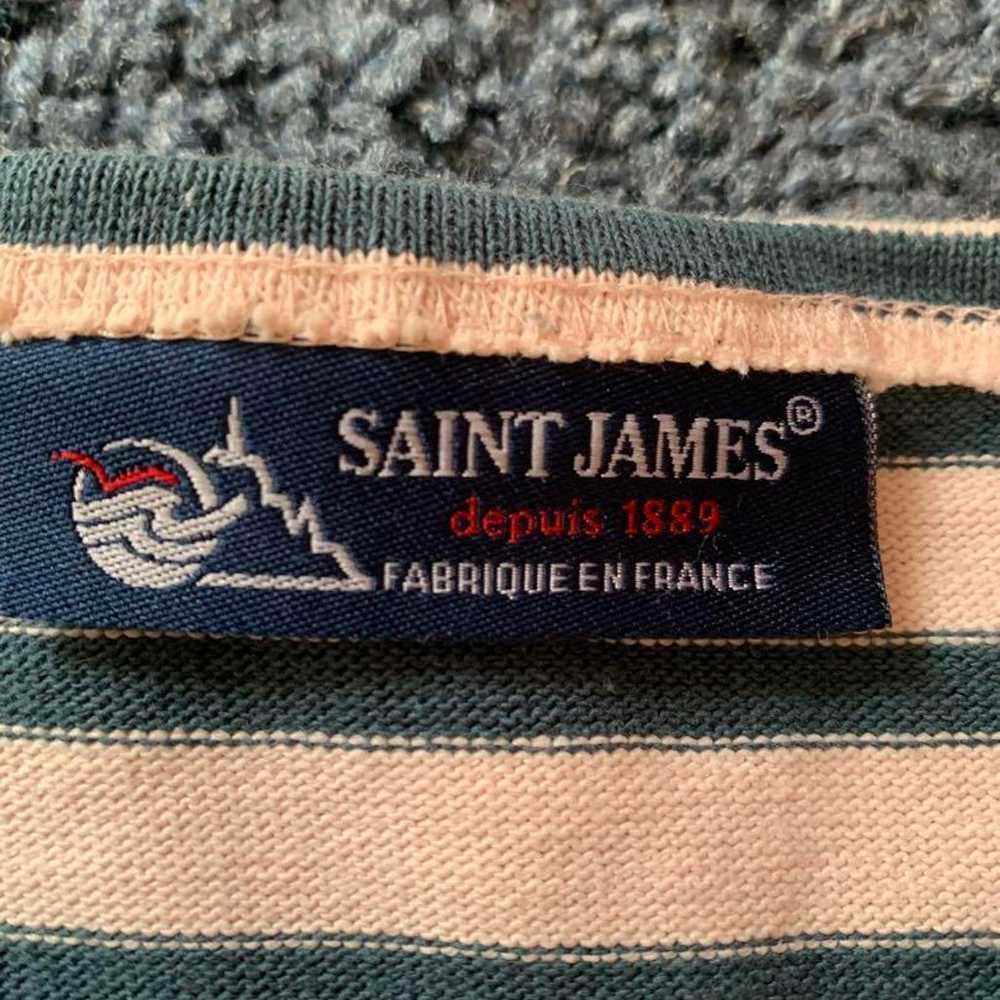 SAINT JAMES Long Sleeve Striped T-Shirt - Pink Gr… - image 4