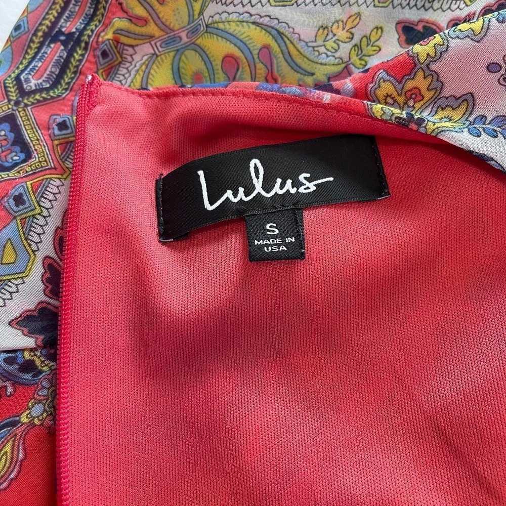 Lulus Sangria Coral Pink Tile Boho Print Shift Dr… - image 11