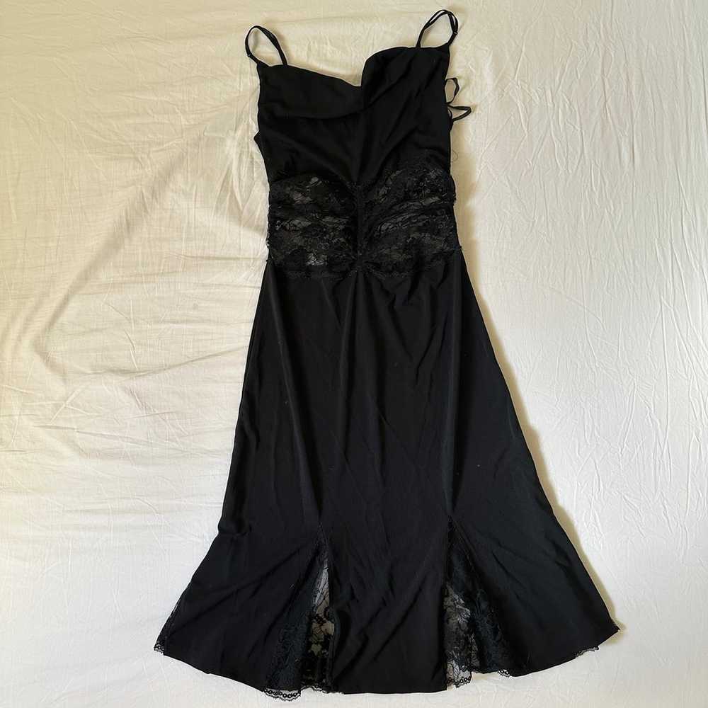 Vintage whimsigoth black lace maxi dress - image 2