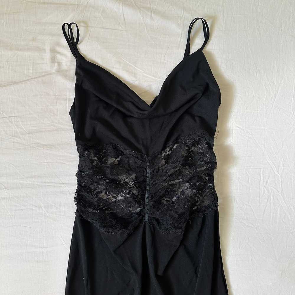 Vintage whimsigoth black lace maxi dress - image 3