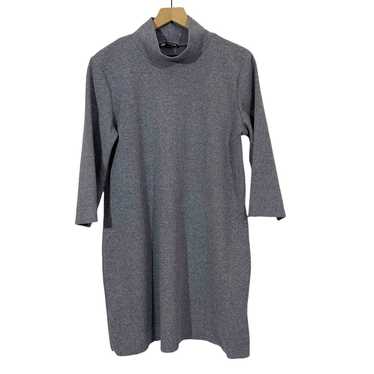 Zara Soft Touch Mock Neck Sweater Dress - Gray/Blu