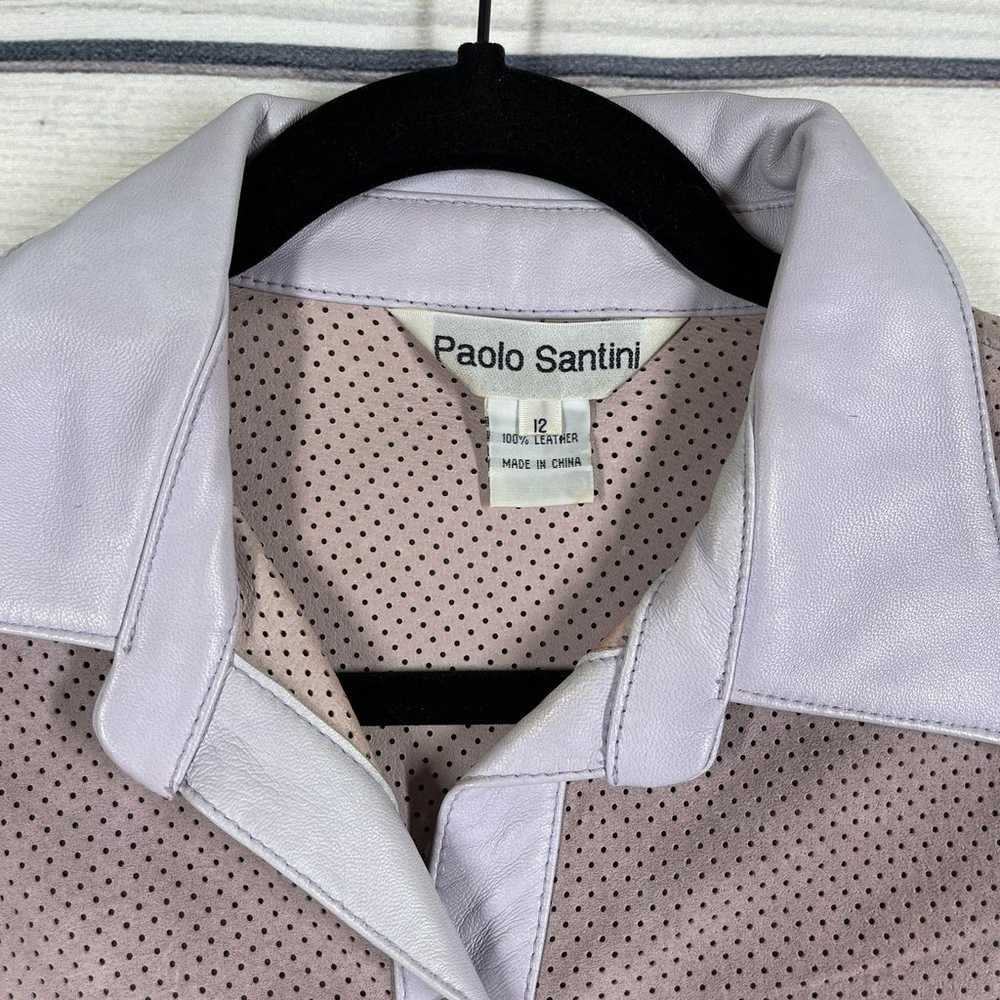 Paulo Santini Blouse Vintage Leather Suede Size 12 - image 7