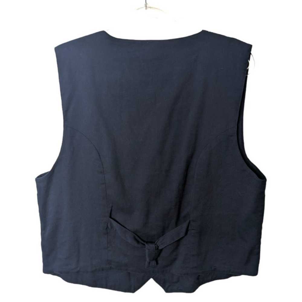 Vintage 90's Paul Harris Design Blue Cotton Vest … - image 2