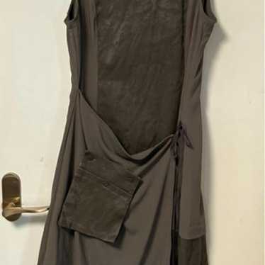 Olive Green Sleeveless Asymmetrical Dress - image 1