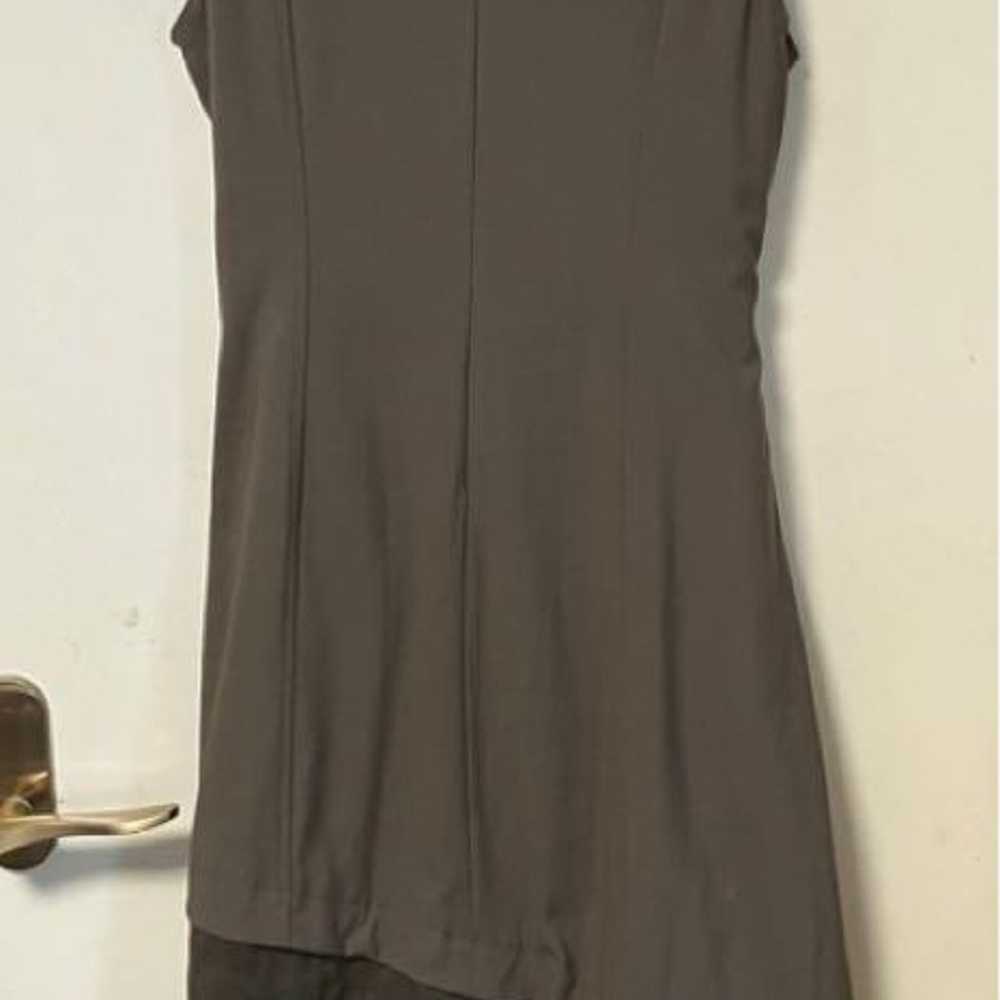 Olive Green Sleeveless Asymmetrical Dress - image 2