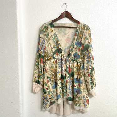 Free People HAH Hot As Hell Womens Robe Floral La… - image 1