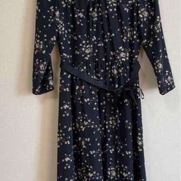 Laura Ashley Long Sleeve Waist Ribbon Dress