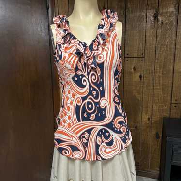 Tory Burch silk blouse w/ruffle front - image 1