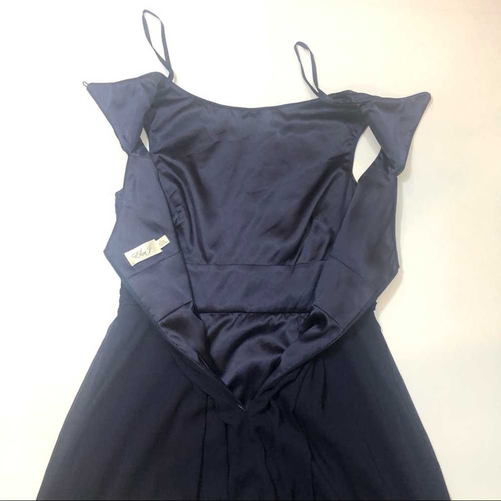 Eliza J Navy sequined chiffon maxi dress gown Sz 6 - image 9