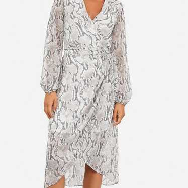 Chic Snakeskin Print Wrap Dress