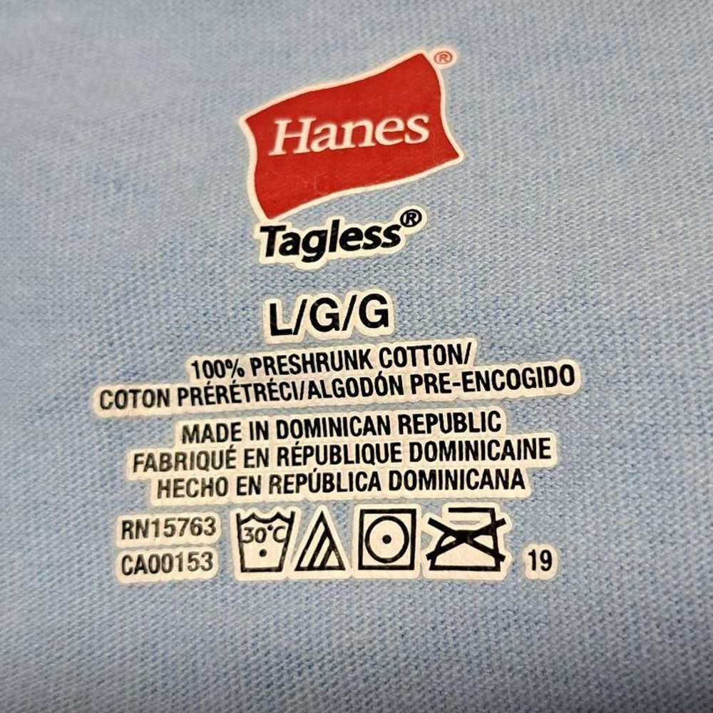 Hanes Light Blue T-shirt Size L MOM MIMI - image 3