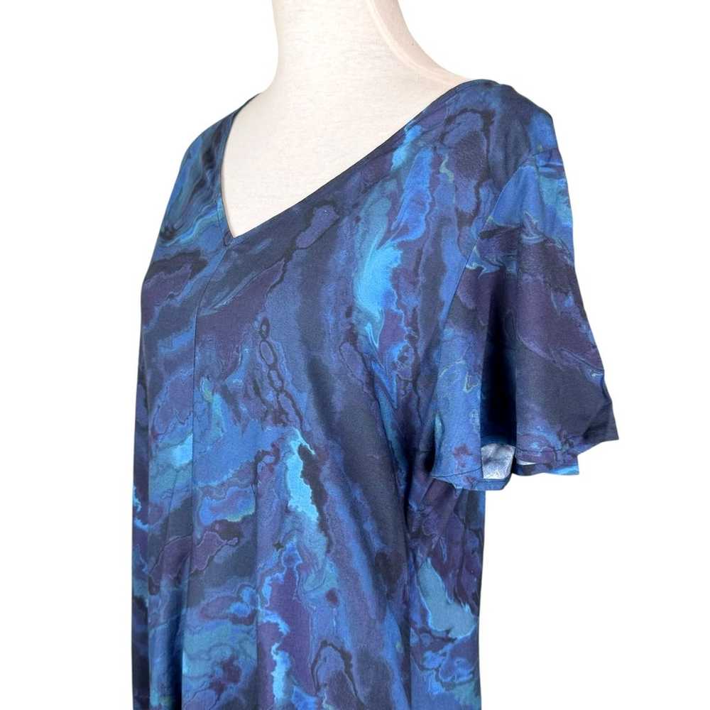 Soft Surroundings Blue Tie-Dye V neck Maxi Dress … - image 4