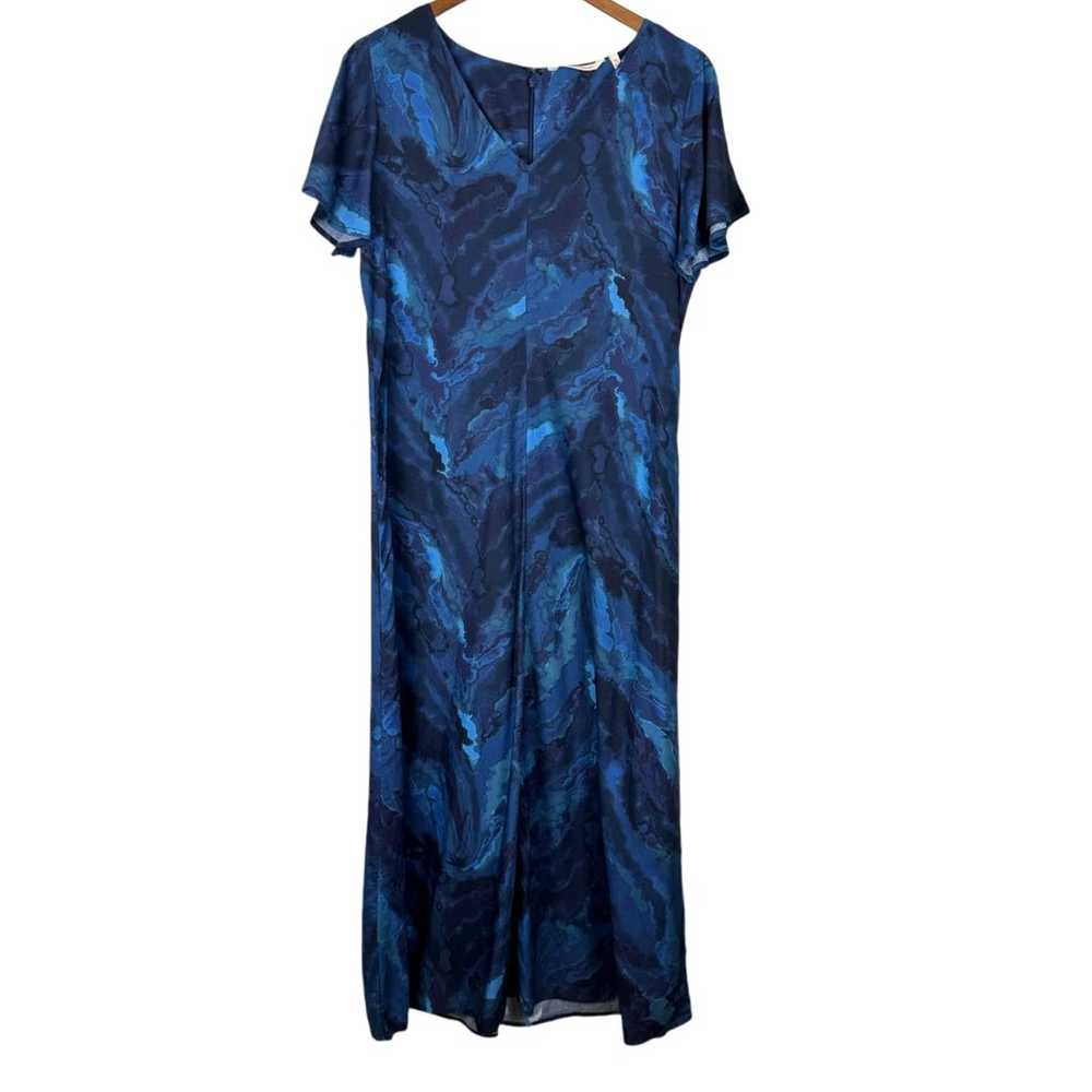 Soft Surroundings Blue Tie-Dye V neck Maxi Dress … - image 5