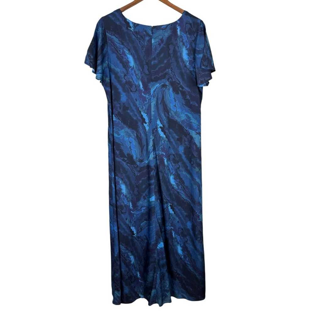 Soft Surroundings Blue Tie-Dye V neck Maxi Dress … - image 6