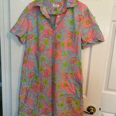 Lily Pulitzer Pink Elephant Dress Size 14 - image 1