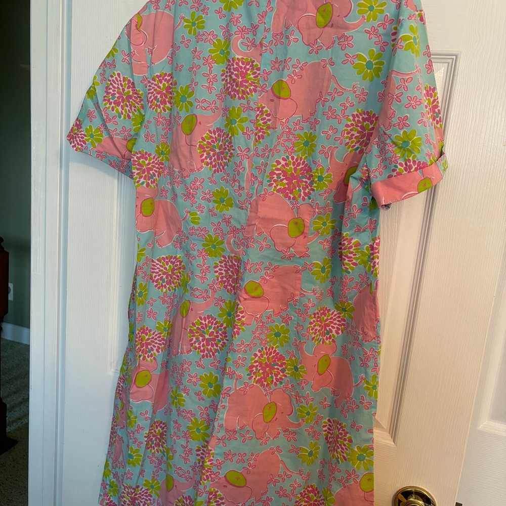 Lily Pulitzer Pink Elephant Dress Size 14 - image 3