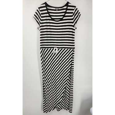 TALBOTS Short Sleeve Striped Maxi Dress Womens Siz