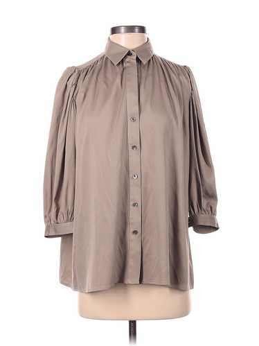 Theory Women Brown 3/4 Sleeve Silk Top P