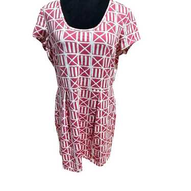 Mahi Gold Mini Nautical Pink White Dress Size XL - image 1