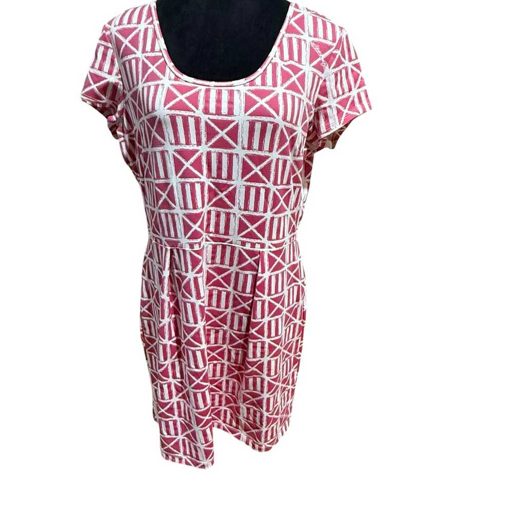 Mahi Gold Mini Nautical Pink White Dress Size XL - image 2