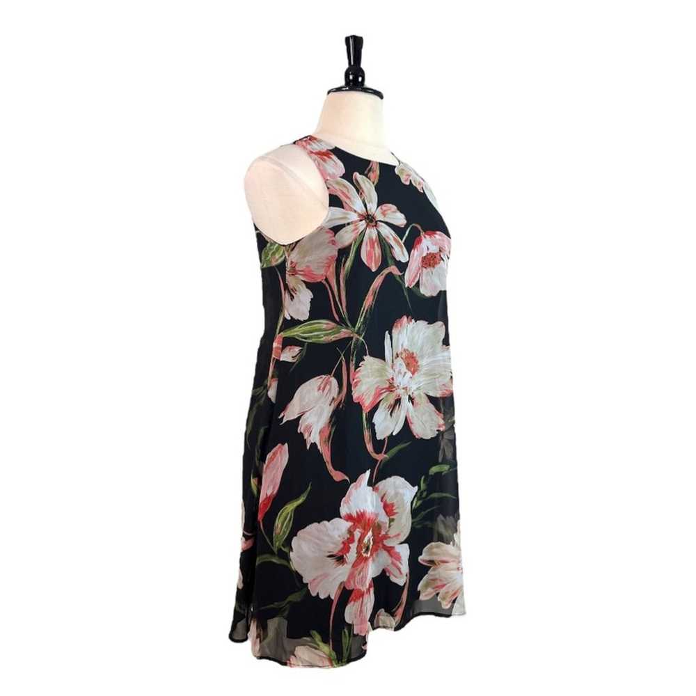 Karen Kane Dress Shift Sleeveless Chiffon Black P… - image 2